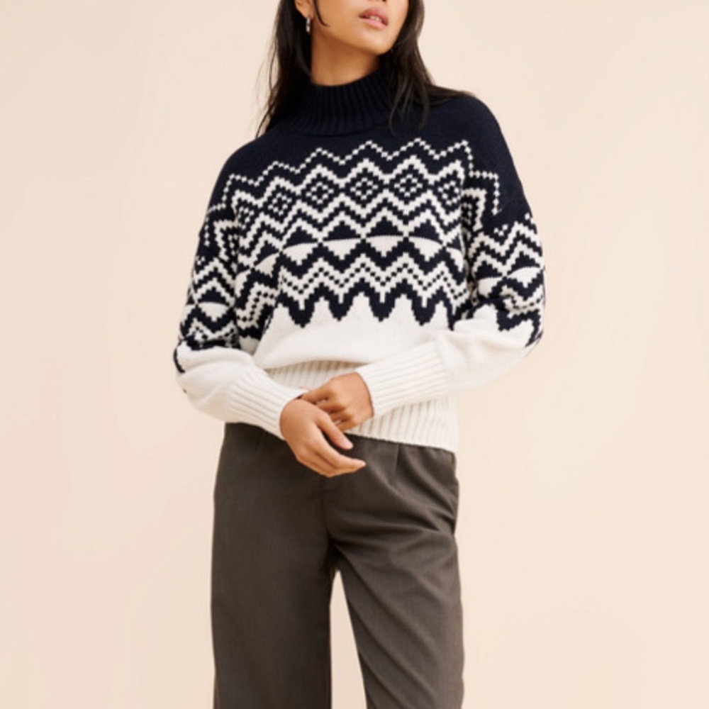 Barbour Gwyn Fair Isle Mock Neck Sweater